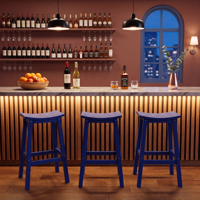Ensemble de 2 tabourets de bar d'extérieur de 74 cm (29 po), sièges hauts en PEHD, sièges de patio robustes et résistants aux intempéries