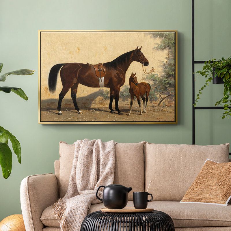 Animal rétro - XLV, Toile avec cadre flottant or, H 27 po x l 41 po x P 2 po