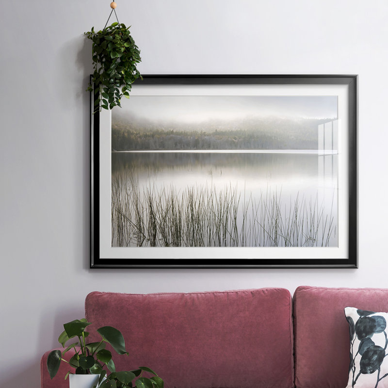 «Lake Fog», impression sur papier, Noir, H 30 po x l 44 po x P 1,5 po