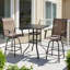 Wicker Bar Set with Stools