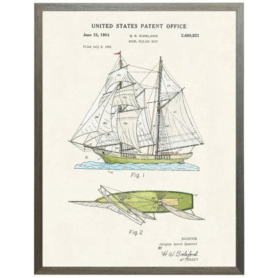 Model Ship Patent in Grey Frame