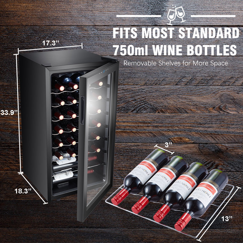 STAIGIS Single Zone 17.3 " Freestanding 28 Bottle Wine Refrigerator