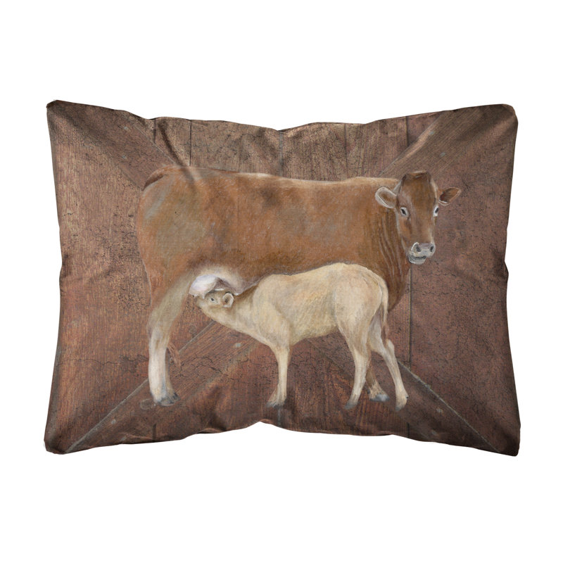 Coussin décoratif intérieur/extérieur momma et bébé cow
