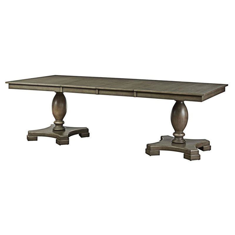 Rectangular Double Pedestal Table With Leaf
