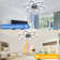 30.7In Ceiling Fan With Lights, Remote Control 3 Color Temperatures,6 Gear Wind Speed Fan Light
