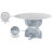 Alden Round Stone Top Metal Base Dining Table-93940901