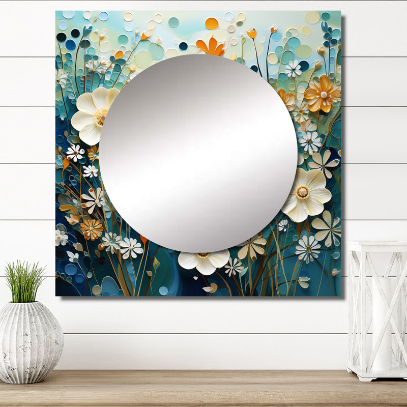 Denada - Décoration murale abstraite carrée pour chambre à coucher Botanicals, 36 po x 36 po