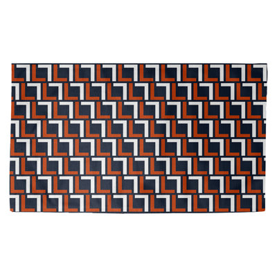 Tapis géométrique rouge / noir / blanc