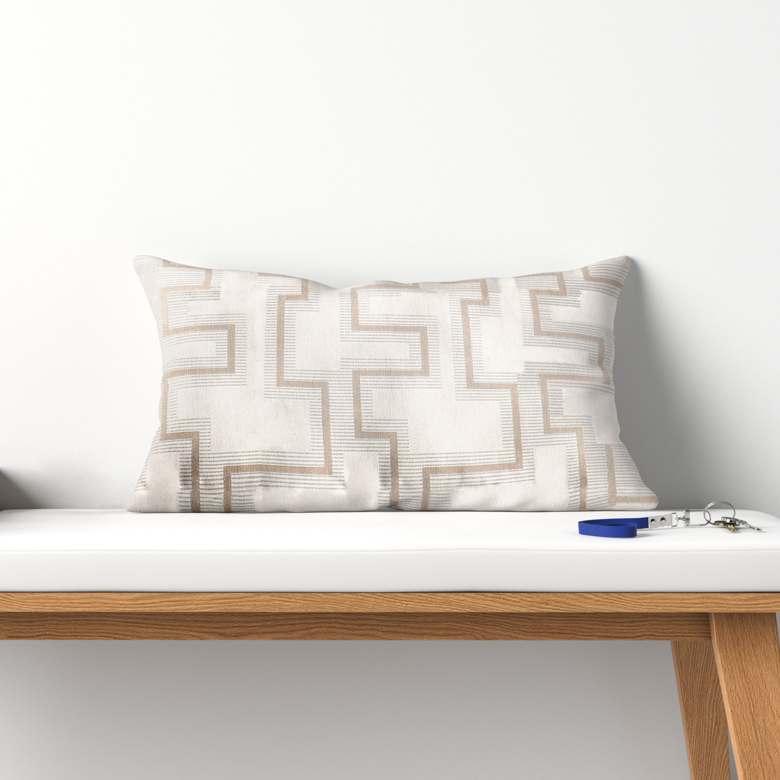 Geometric Sunbrella® Indoor/Outdoor Lumbar Throw Pillow, 12" x 24"