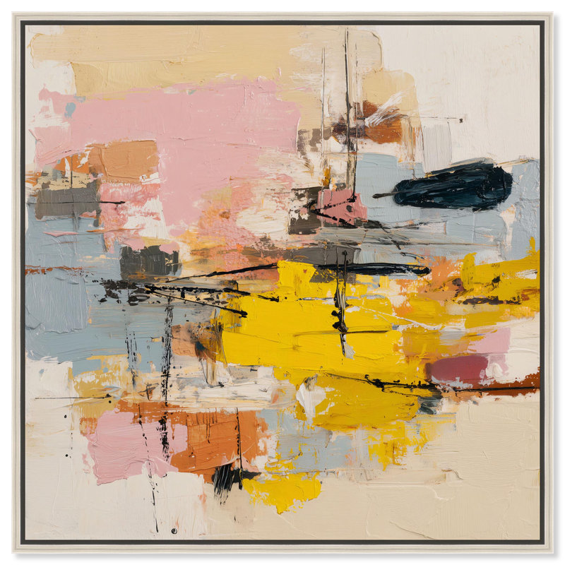 Impression sur toile "Expressive Canvas III" par Art Remedy, cadre argenté, 12 x 12, H 13 po x l 13 po, Cadre argenté