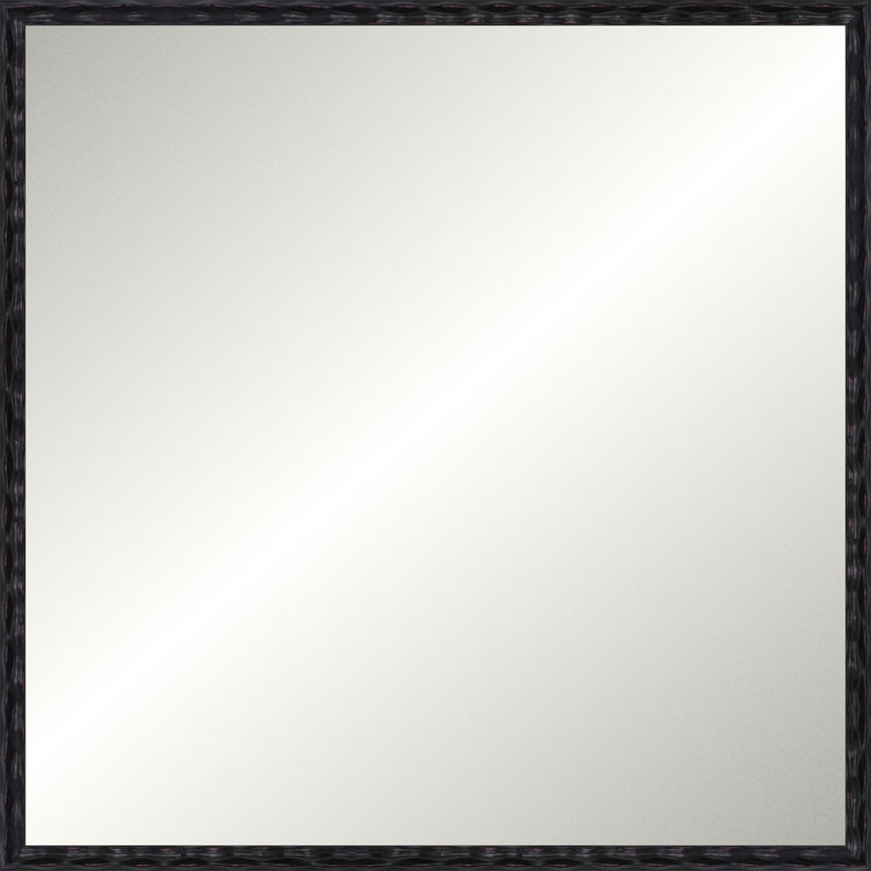 Antique Black Wave Signature Mirror, Small Square