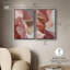 Blush ribbons set Canvas Print Abstract Boho Art Set by Art Remedy, Silver Frame, 16 x 24-1066497213-1066497210