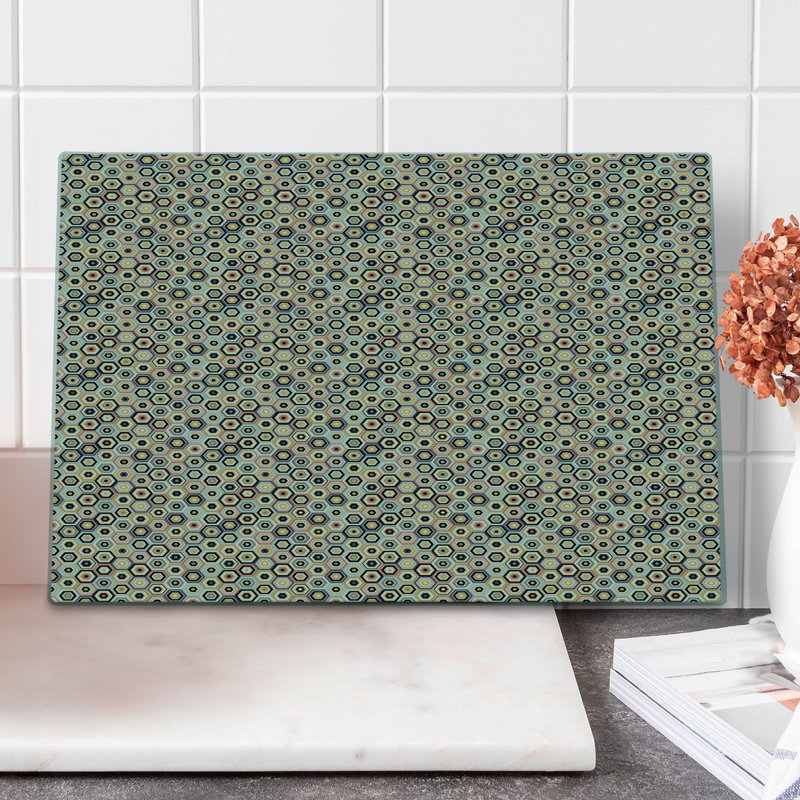 Ambesonne Honeycomb Cutting Board Large Size Beehive Design Geometry Multicolor