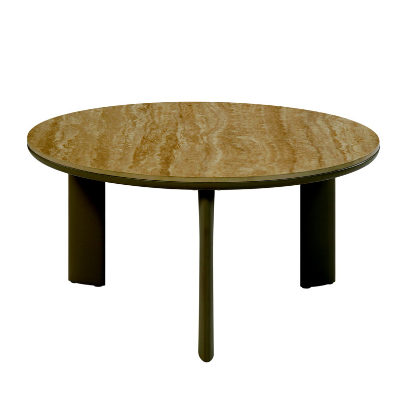 Ceramic Top & Light Gray Finish Coffee Table