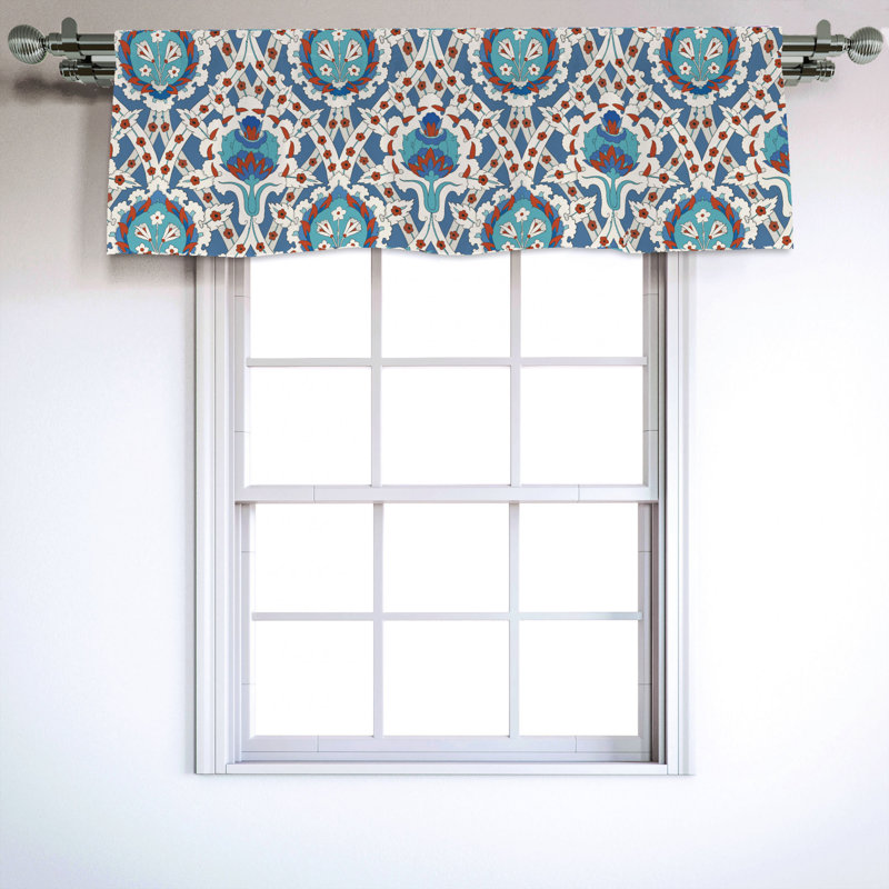 Sateen Damask Ruffled Window Valance