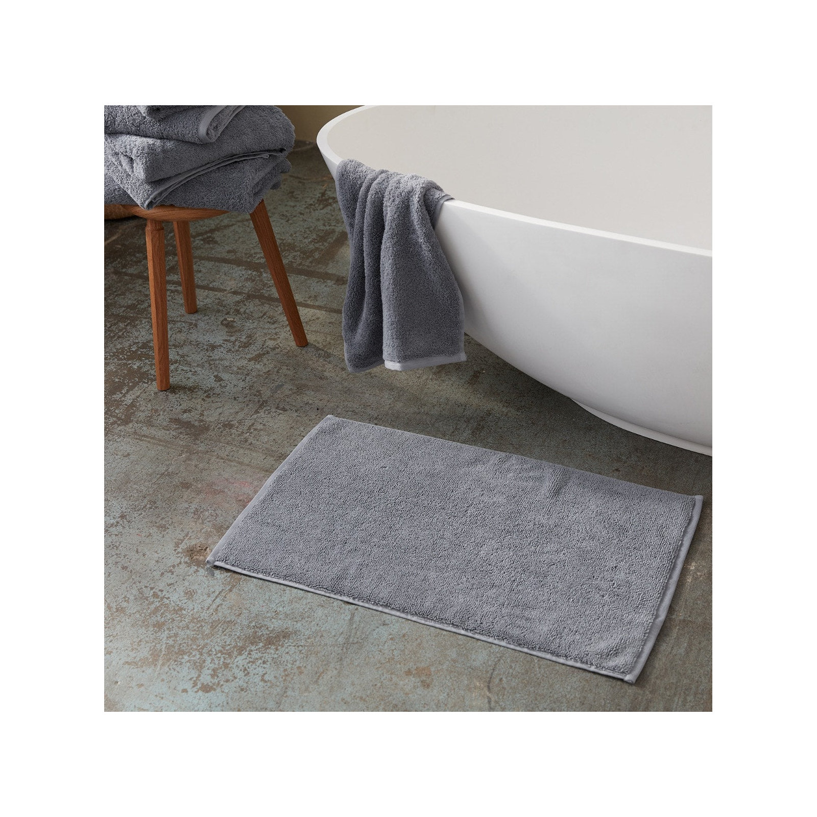 Cloud Loom Organic Bath Mat, Steel Blue, 36" L x 24" W