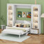 Grand lit plateforme escamotable avec tablette, armoires latérales, tiroirs et DEL-115733980