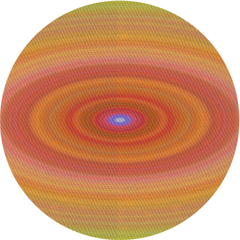 Tapis orange, Rond 8 pi