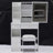 29.2" Small Size Left Drawer Desktop Vanity Table + Cushioned Stool-464064067