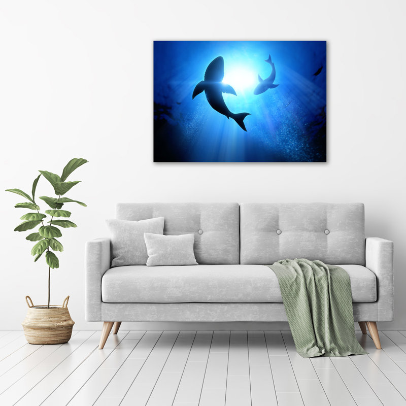 Two Sharks - Wrapped Canvas Print