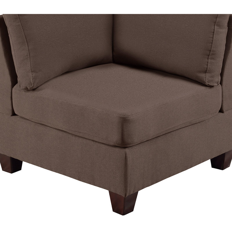 Modular - 3Pc In Black Coffee, Linen-Like Fabric Chair Package, Wood Frame , Coffee Distinction, Chairs,