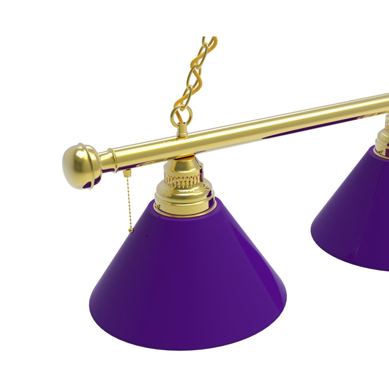 3 - Light Pool Table Lights Pendant, Brass, Purple