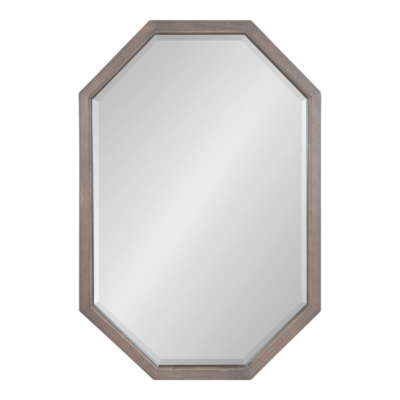 Sarratt Solid Wood Flat Mirror, Gray, 36" x 24"