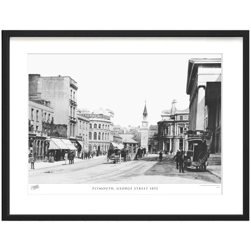 Plymouth, George Street 1892 by Francis Frith - Single Picture Frame Print, 28cm H x 36cm W x 2.3cm D