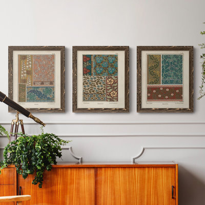 Nouveau Decorative X - Ensemble de 3 peintures sur toiles encadrées