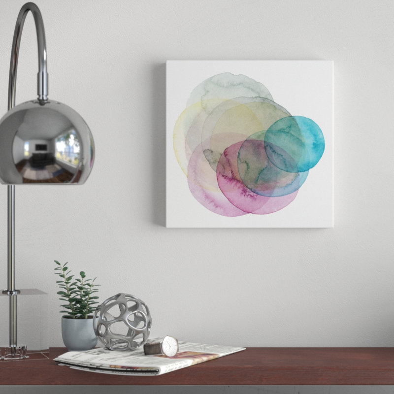 «Evolving Planets II», peinture sur toile tendue, H 12 po x l 12 po