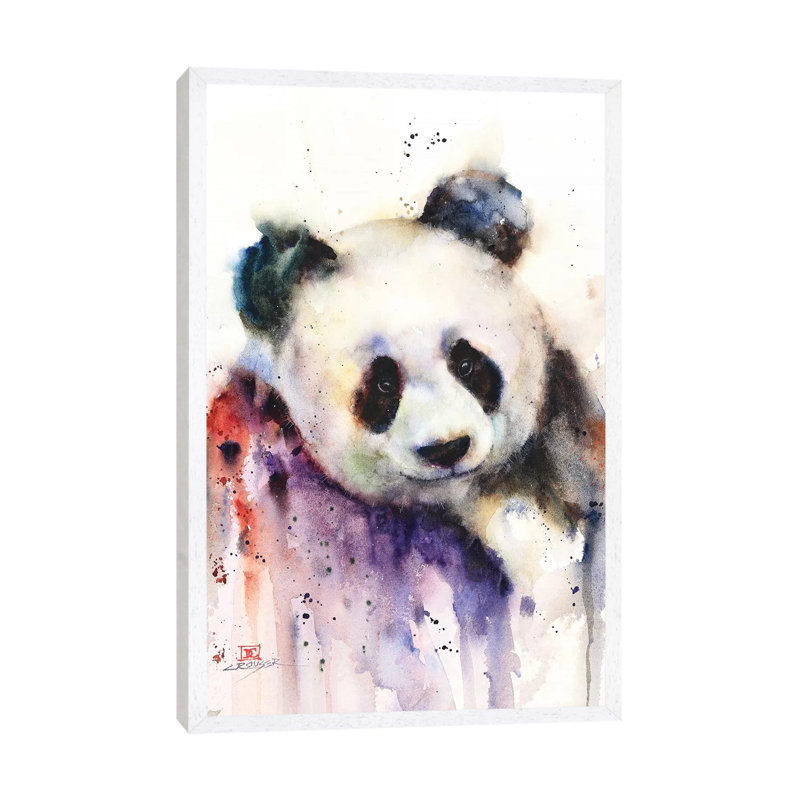 Panda by Dean Crouser - Painting on Canvas, 66.04 cm H x 45.72 cm W, White Framed