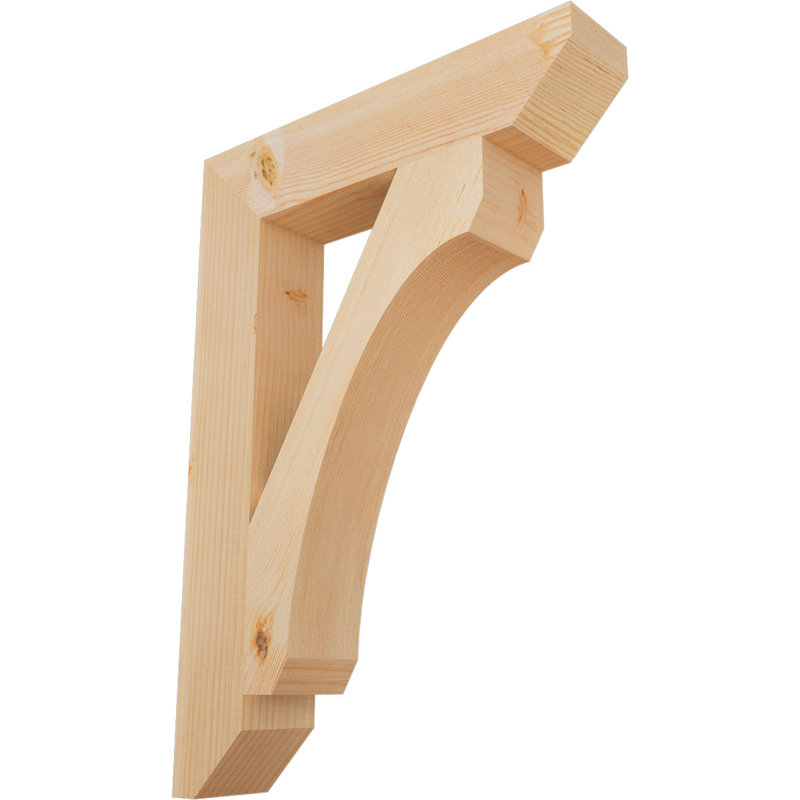 Support en bois / corbeau, Douglas (lisse), H 28 po x l 3,5 po x P 20 po