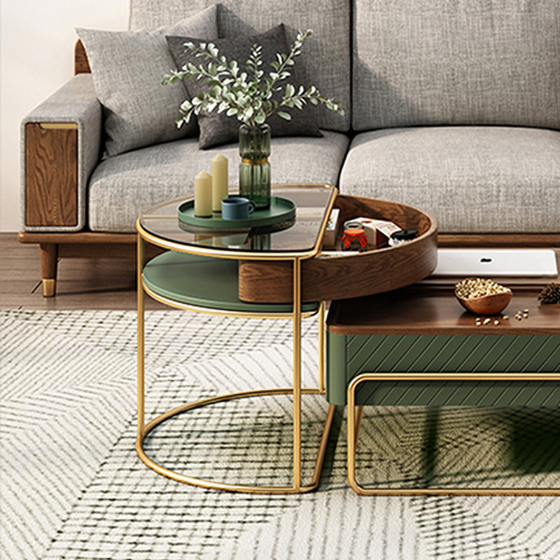 New style multi-functional creative tea table, Green/Brown