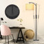 62" Arched Floor Lamp with Remote Control and Bulb Included-1490146581