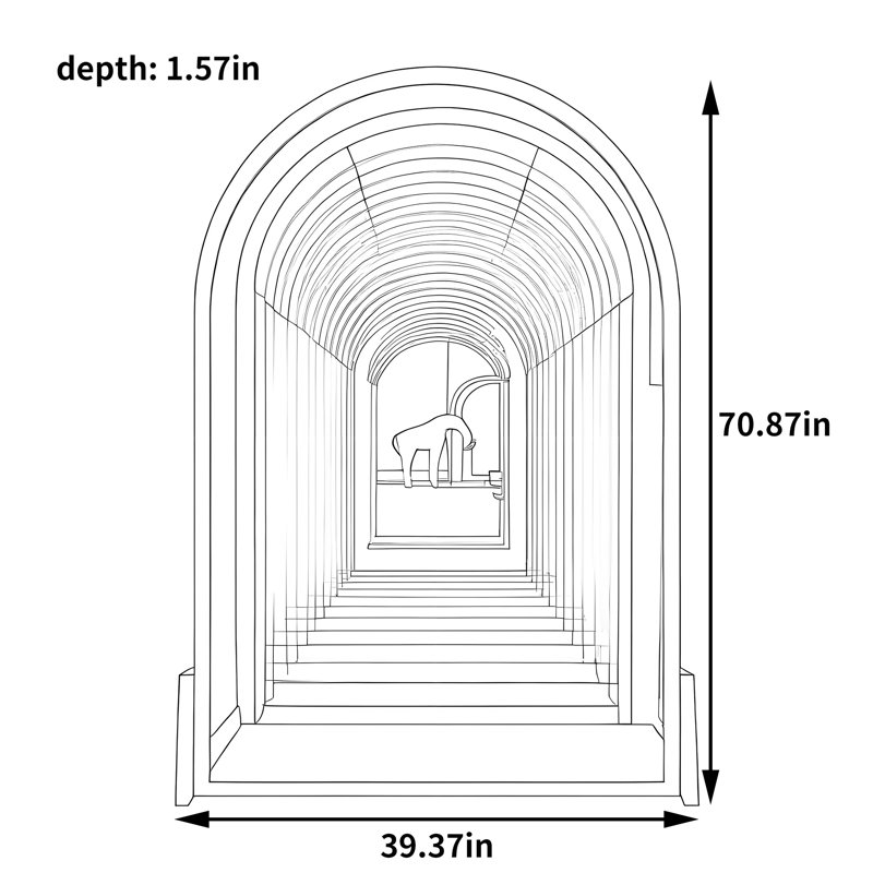 Fenmore, H 70,87 po x l 39,37 po x P 1,57 po