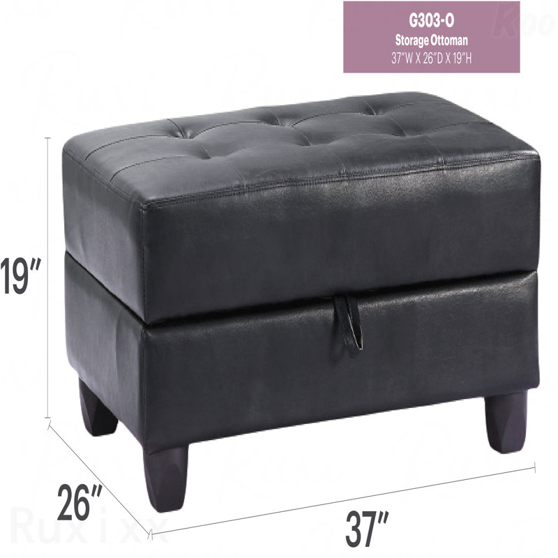 Repose-pieds élégant et contemporain en tissu noir, Noir