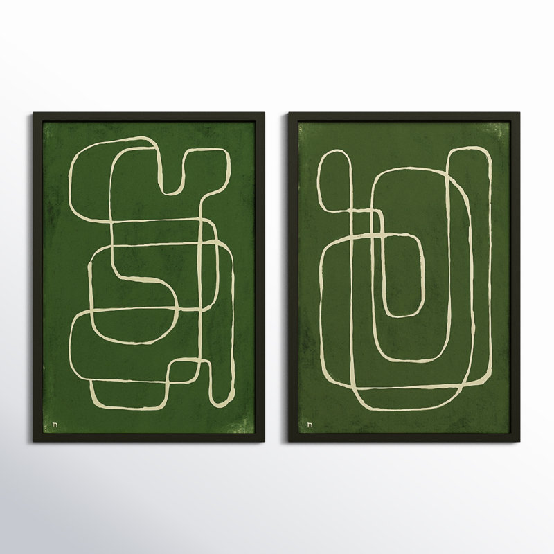 Line Works by StudioM, Black Framed Paper, 50" H x 70" W x 1.25" D