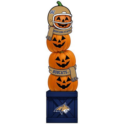 Montana State Pumpkin Stacked Leaner With Helmet