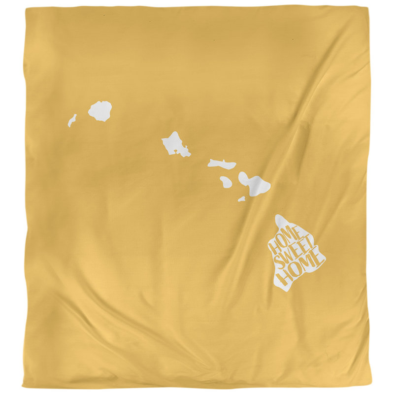 Housse de couette à la maison en hawaii doux, Housse de couette pour très grand lit, Jaune, Microfibre