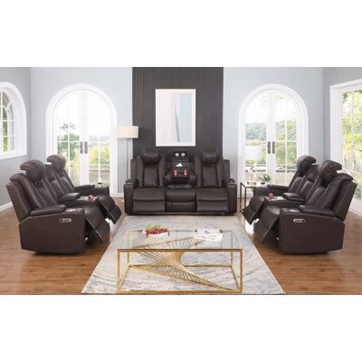Tiertza 3-Piece Faux Leather Living Room Set