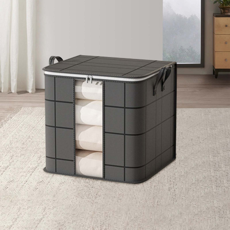  Storage Bins with Lids, Clear Window & Reinforced Handles, Large Clothes Storage Basket Containers, Closet Organizers and Storage for Clothing, Sweater, Comforter, Bedding