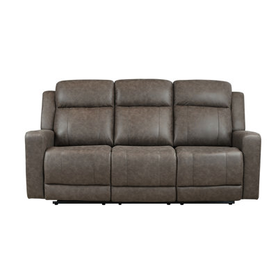 Canapé inclinable double, microfibre polie brune