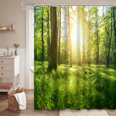 Rideau de douche avec 12 crochets Trees Shadows