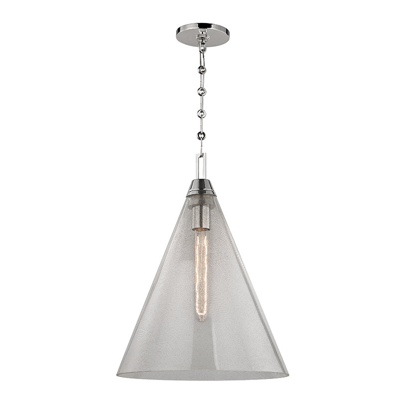Newbury 1 - Light Single Pendant, Aged Brass, 18" H x 19" W x 14" D