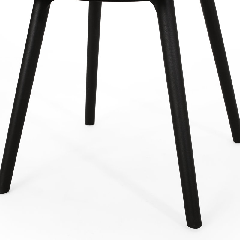 Black Polypropylene Outdoor Seating - Lily Chair With Stable Structure And Feature, 27.5 In. Package Depth, 21.68 Width Weather- In Support, 20.3 Height
