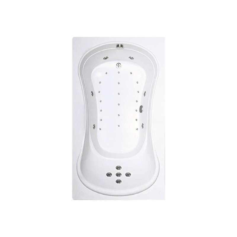 72" L x 42" W Alcove Combination Acrylic Bathtub With Removable Acrylic Skirt in White, Left