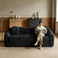 Canapé inclinable à compression courbée convertible, canapé-lit 2 en 1 escamotable, avec base escamotable et siège profond, comprend deux coussins, fauteuil inclinable en chenille deux places-1008685963