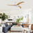 52-Inch Flush Mount Solid Wood Ceiling Fan Light Kit-49054018