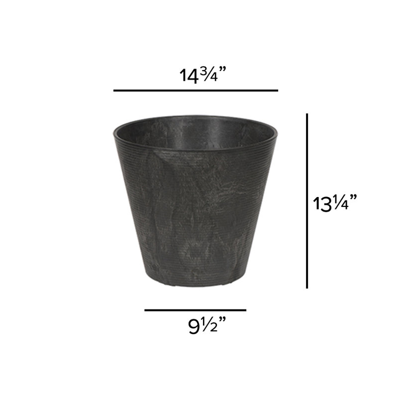 Carreras Planter, Black, 13.25" H x 14.75" W x 14.75" D