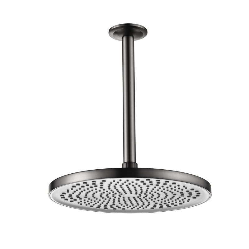 Pomme de douche High Rain - Luxury Modern, laiton, assemblage en 1 minute, unique Gunmetal Rainfall Luxury, installation, sans outil,